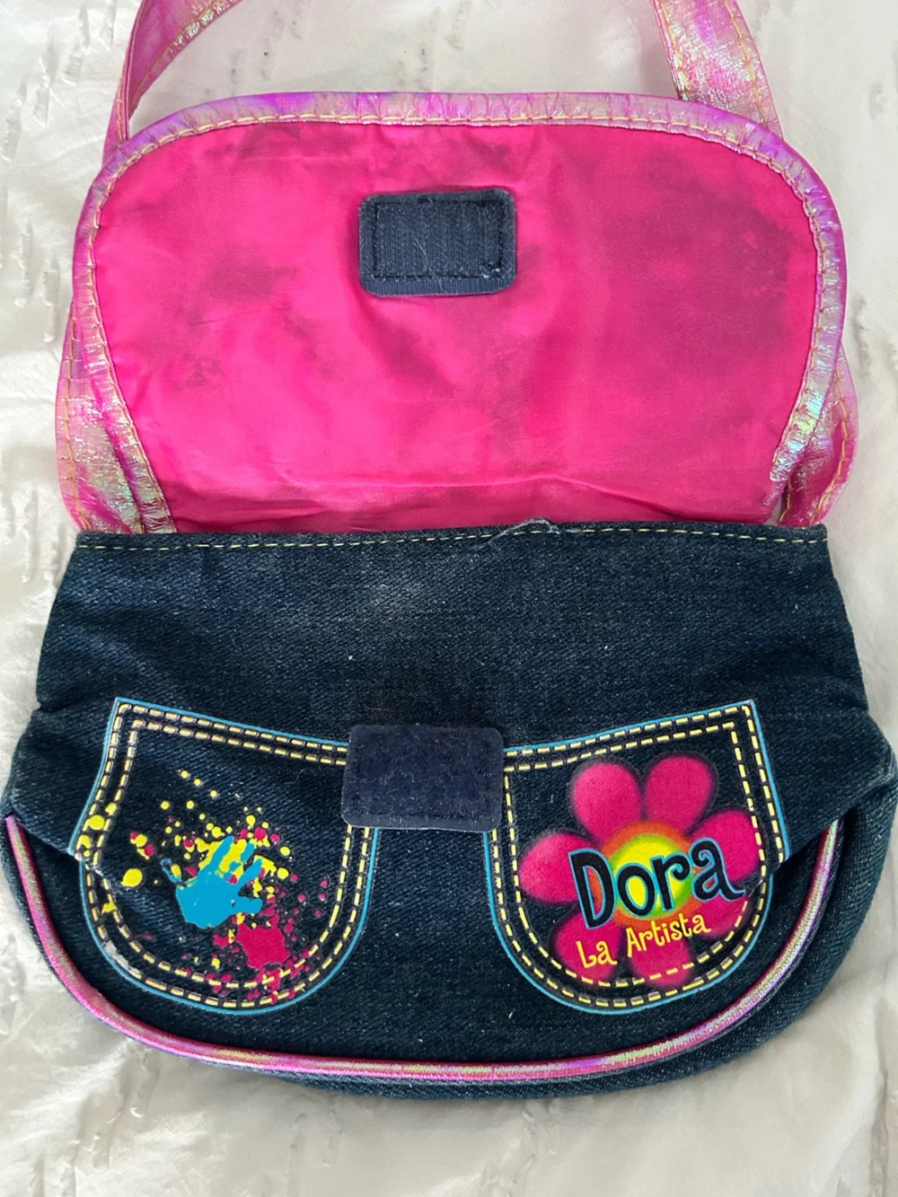 Vintage Dora The Explorer With Boots Denim Purse For Girls 2010 Nickelodeon VTG